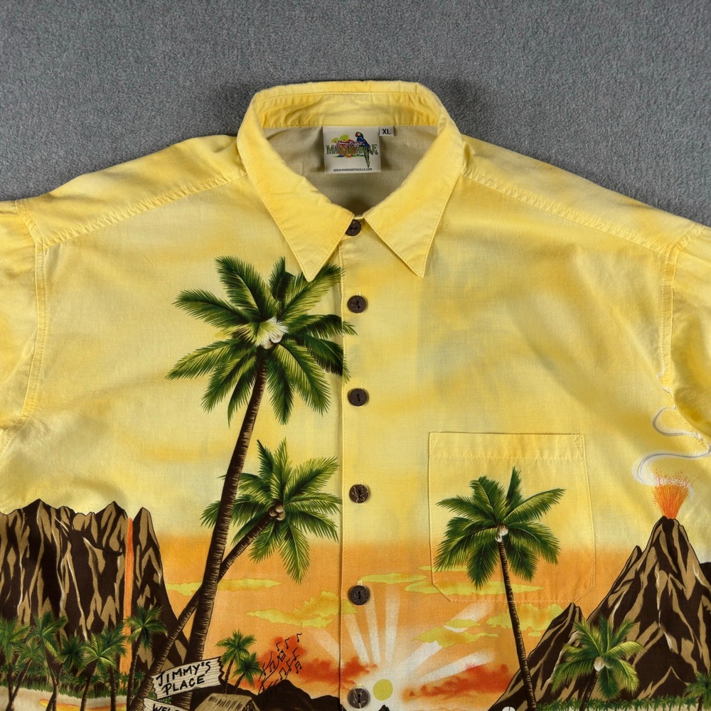 Vintage Jimmy Buffet Margaritaville Button Up Hawaiian Shirt Island Mens XL USA